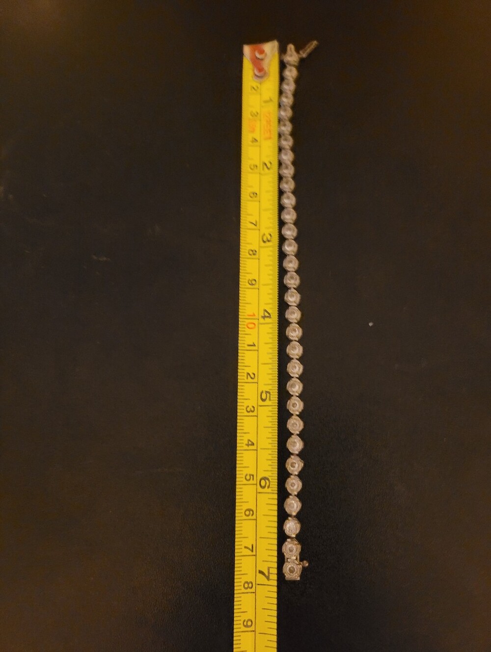 Vintage 90s White Diamantie Tennis Bracelet Unmarked/non Magnetic Could Be Strlg - Picture 4 of 16